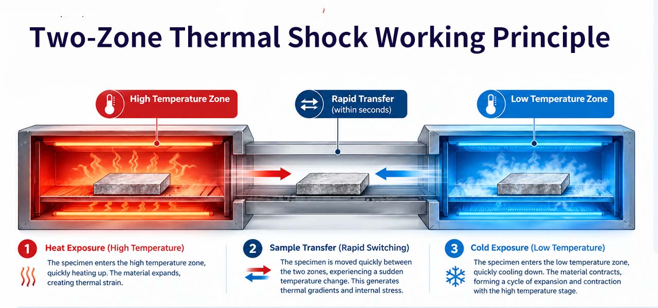Two-Zone Thermal Shock Working Principle